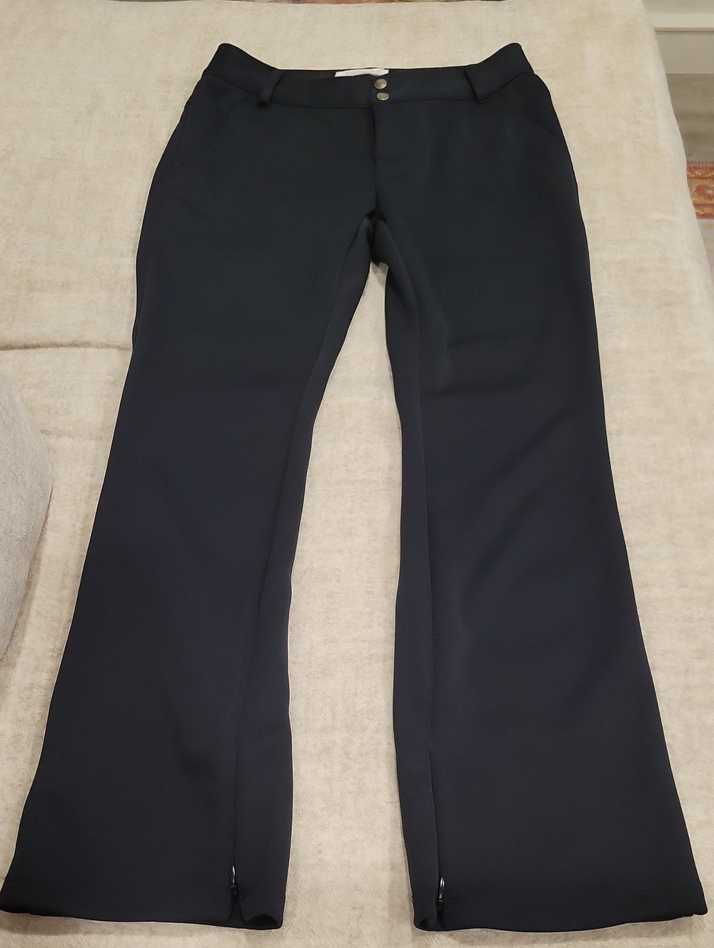 Black Anthropologie Bootcut Pants, Zippers At Ankle, Great Condition